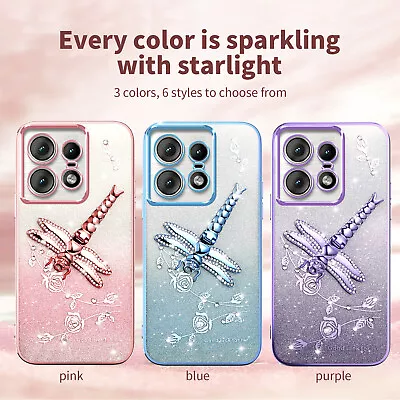 For Motorola Edge 50 Pro, Fashion Bling Glitter Pattern Clear Soft Case Cover - Image 1 of 4