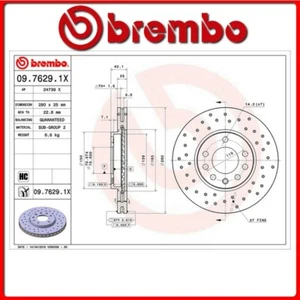 09.7629.1X#110 DISCO FRENO ANTERIORE SPORTIVO BREMBO XTRA OPEL MERIVA 1.7 CDTI 9 - Foto 1 di 1