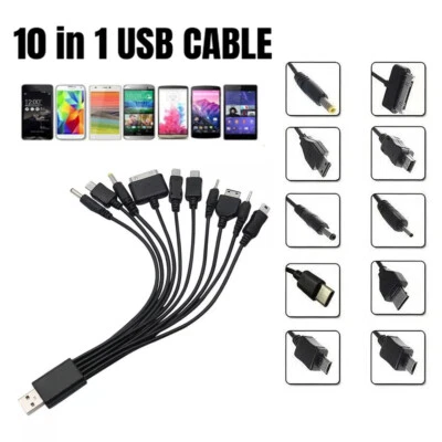10 In 1 Micro USB Multi-Cable Charger  Charging Cable For Mobile Phone All In 1 - Image 1 of 4