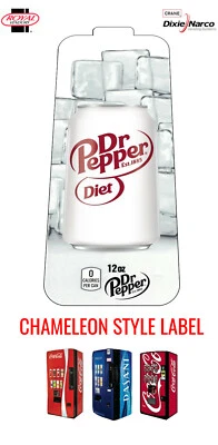 Royal Vendors Chameleon CUSTOM "Diet Dr. Pepper" 12 oz Can Vend Label