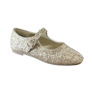 Greendog Girl's Size 1 Gold Glitter Sparkle Ballet Mary Jane Flats Dress Shoes - Picture 1 of 15