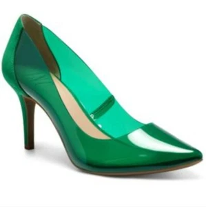 INC International Concepts Zitah Pointed Toe Vinyl And Suede Pumps - Picture 1 of 6