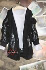 1/4 1/3 Uncle ID72 BJD Clothes Doll Outfit Black Cardigan+Round Collar T-shirt