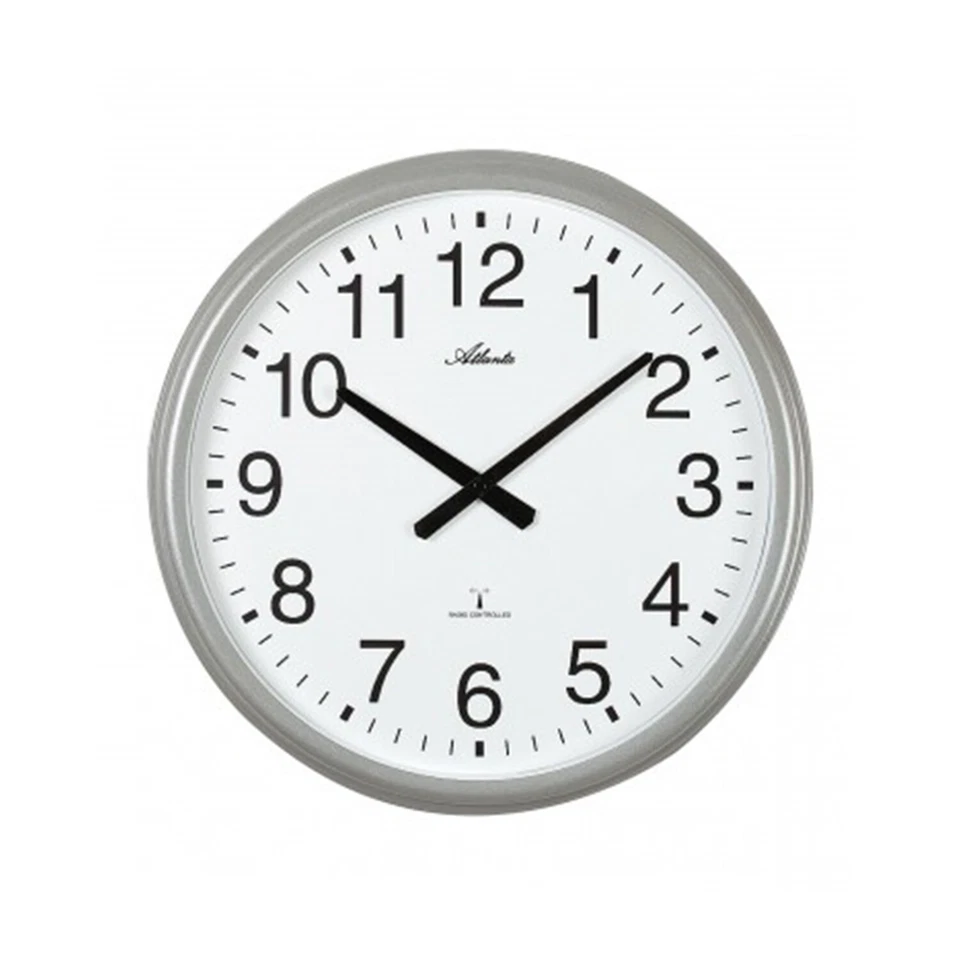 ATLANTA 4449 Funk-Wanduhr, Funkuhr, XL, Silber, Outdoor, arabische Ziffern - Bild 1 von 1