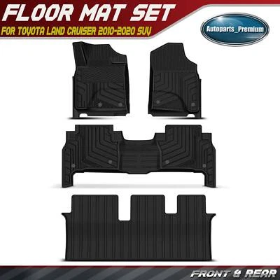 4 передних и задних напольных коврика подкладка для Toyota Land Cruiser 2013-2021 Lexus 7 сидений - Изображение 1 из 4