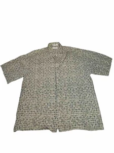 Vintage Mens PIERRE CARDIN Button Shirt Sz XL Geometric Pattern All Over Print - Picture 1 of 9