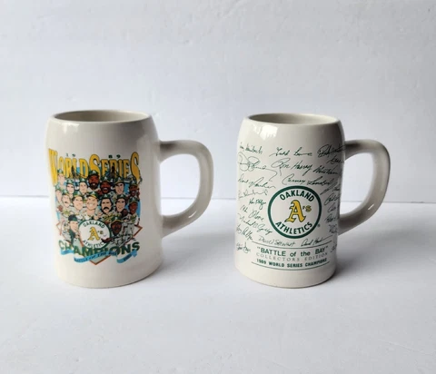Oakland Athletics A's 1989 World Series Mug Cup Battle of the Bay Vintage Set 2 Cover