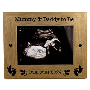 Personalised Mummy and Daddy To Be 7x5 Photo Frame Baby Scan Pregnancy Gifts - Picture 1 of 9