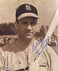 Enos Slaughter Signed 8x10 St. Louis Cardinals Photo BAS BH71133