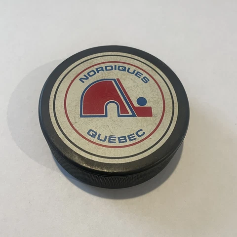 Quebec Nordiques OFFICIAL GAME PUCK John Ziegler Canadian Tire Trench FREE SHIP Cover
