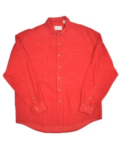 Vintage Corduroy Shirt Mens XL Red Button Down INC International Concepts - Picture 1 of 5