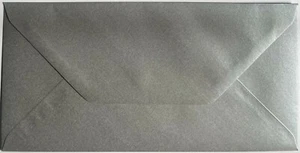 Sobres DL de plata metálica para tarjetas de felicitación boda invitación artesanías x 10 - Imagen 1 de 2