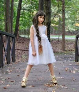 DOUUOD-sz 10/11-EASTER-White-dress-Made in Italy-Formal-Party-Wedding-Beautiful - Picture 1 of 9