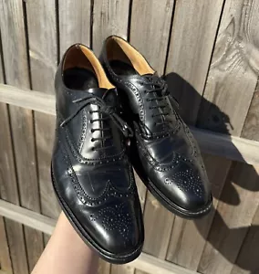 CHURCH’S Brogue alare da uomo in pelle nera made in England UK11 - Foto 1 di 23