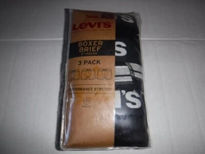 Nuevo paquete de 3 calzoncillos boxer Levi's para hombre 95 % algodón talla XL negros  Foto 1 de 4