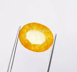 Certified 15.30 Ct Oval Premium Sparkles Natural Yellow Titanite Sphene - Picture 1 of 10