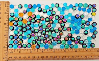 200+ Small Handcrafted Dichroic Glass Cabochons/Lot/Jewelry Making/90 COE - Image 1 of 3