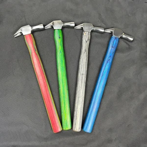 4 Pcs Professional Farrier Hammer Colorful Laminated Wood Handle Forged Steel - Picture 1 of 8