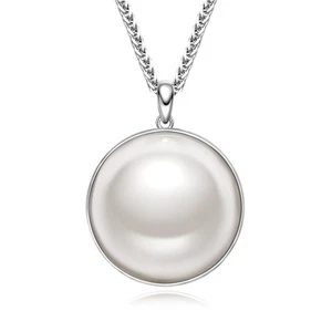 Mabe Pearl Necklaces for Women, Silver Jewelry, Anniversary Birthday Gifts fo... - Bild 1 von 9