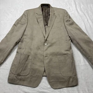 Lauren Ralph Lauren Mens Silk Linen Blend Blazer Jacket 42L Slim LRL Beige - Picture 1 of 13