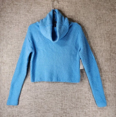 Free People Winter Vacation Funnel Neck Crop Sweater Womens L 36" Chest Blue NWT - Image 1 of 4