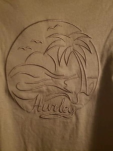 Hurley Mens Dark Olive Green Long Sleeve Large T-Shirt Palm Tree Embroidered NWT - Picture 1 of 10
