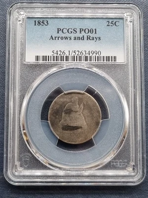 1853 Seated Liberty Quarter 25c LOWBALL Graded PCGS POOR 1 PO1 #94754 - Image 1 of 2
