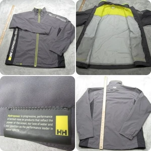 Helly Hansen Jacket Mens Large Gray Water Resistant Lightweight Sailing Logo - Picture 1 of 16