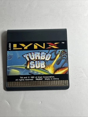  ATARI LYNX VIDEO GAME TURBO SUB CARTRIDGE ONLY VINTAGE 1991 CART  - Image 1 of 3