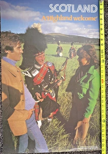 Póster Escocia 1980 Highland Games Pitlochry Tayside Scottish Piper anuncios de viaje - Imagen 1 de 8
