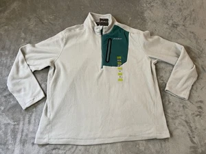 Eddie Bauer Fleece Shirt Mens 2XL Cement Lightweight Outdoors Quarter Zip NWT - Picture 1 of 13