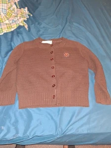 Vintage 80s Girl Scouts Brownie Cardigan Sweater - Picture 1 of 5