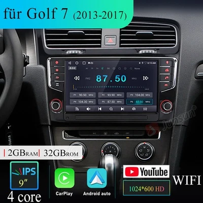 9" Für VW Golf VII MK7 2013-2017 Android 13 Autoradio CarPlay GPS Navi WIFI DAB+ - Bild 1 von 4