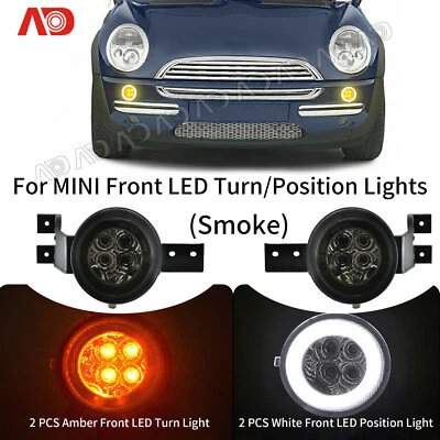 For Mini Cooper R50 R52 R53 02-08 Smoked LED Turn Signal Light Parking Lamp 2pcs - Image 1 of 4