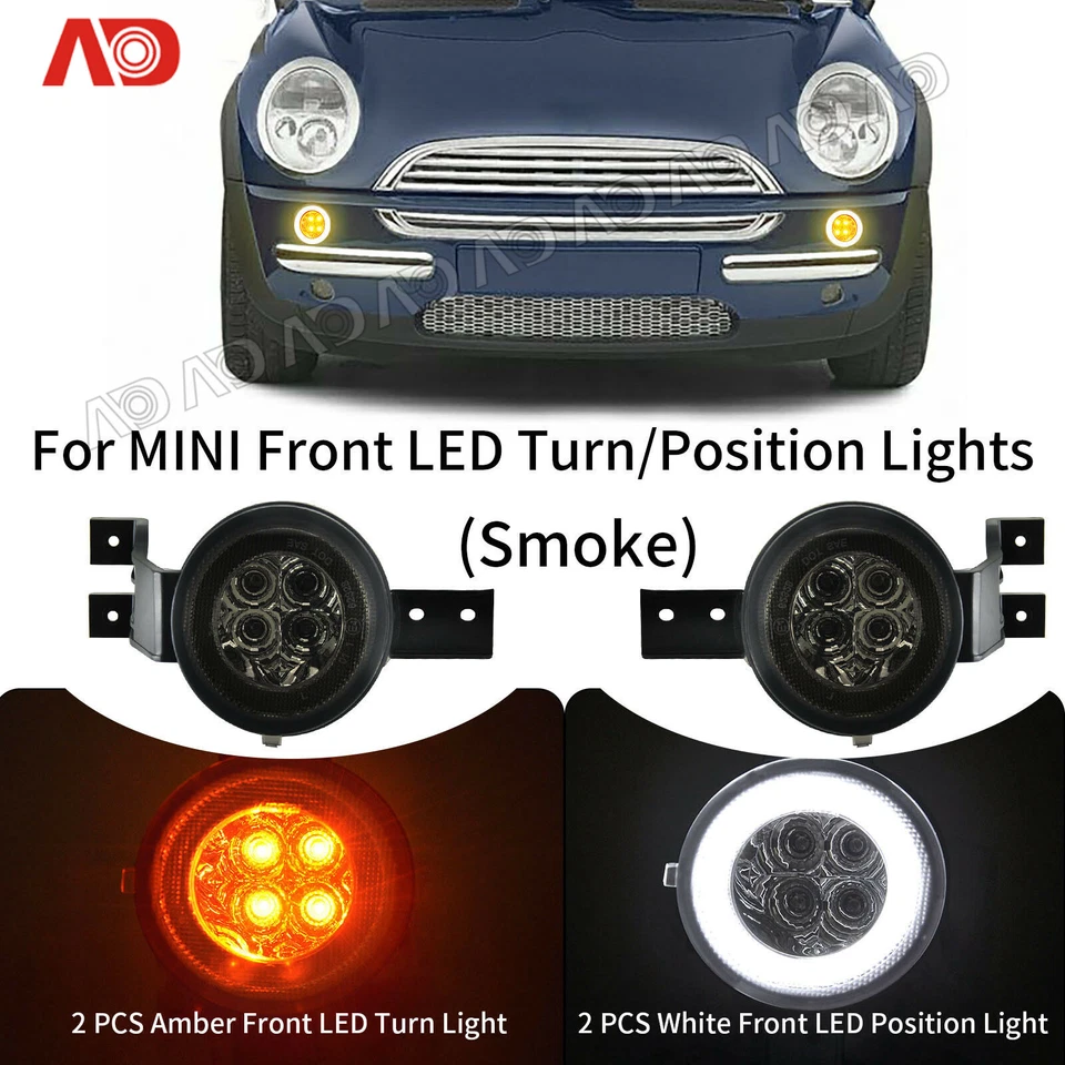 For Mini Cooper R50 R52 R53 02-08 Smoked LED Turn Signal Light Parking Lamp 2pcs - Image 1 of 4