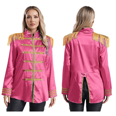 Mujer Militar Baterista Desfile Chaqueta Hippie Music Star Años 60 Uniforme Abrigo Foto 1 de 3