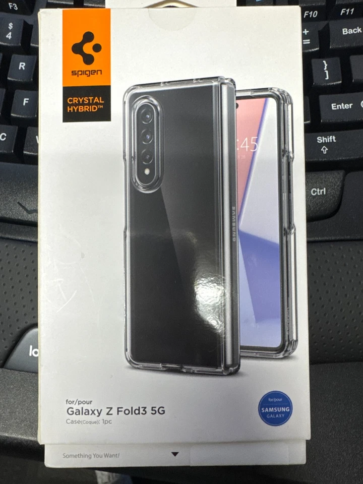 Spigen - Funda rígida híbrida de cristal para Samsung Galaxy Z Fold3 5G - Transparente Foto 1 de 1