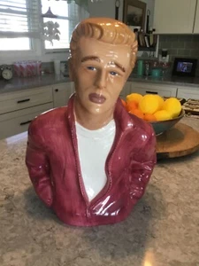 James Dean Ceramic Hand Painted Vintage Bust Cookie Jar or Container 1996 - Picture 1 of 10