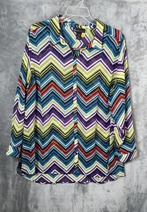 Lane Bryant Women’s Striped Button Down Blouse  Shirt Size 22/24 multicolor - Picture 1 of 6