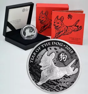 Great Britain UK £2 2018 Silver 1oz. Proof 'Lunar Year of the Dog' CoA#1298 - Picture 1 of 8