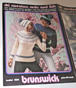 RARE - Brunswick Ski Sweaters, Socks and Lids Leaflet 7524 - Picture 1 of 2