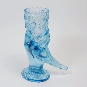 Vintage George Duncan & Son's Cornucopia Blue Hand Vase 6 1/4" - Picture 1 of 4