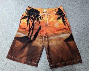 LANDS' END Kids Colourful Bermuda Hawaiian Aloha Surf Board Shorts 2XL Adult M - Picture 1 of 14