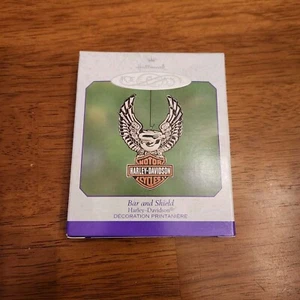 Harley Davidson Hallmark Keepsake Ornament Bar and Shield Die-Cast ~ 2000 - Picture 1 of 1