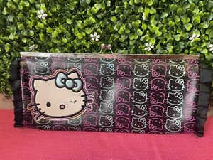 Hello Kitty Clutch Bag Women's 12" x 6" Metallic Vintage Purse Sanrio Rare - Picture 1 of 12