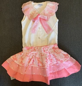 Naxos White & Pink Skirt Set Outfit 3 - Picture 1 of 6