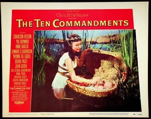 Ten Commandments 1956 w/ Charlton Heston Yul Brynner Original Lobby Card 6 - NM - Picture 1 of 2
