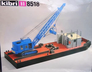 Kibri models Germany #8515 HO scale Barge w/large excavator kit MIB oop - Picture 1 of 2