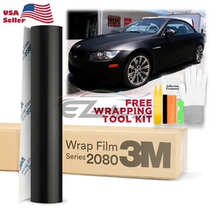 Genuine 3M 2080 Series S12 Satin Black Vinyl Wrap Car Sticker Film Bubble Free - Picture 1 of 10