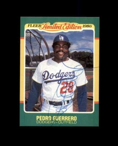 Pedro Guerrero Signed 1986 Fleer Limited Edition Los Angeles Dodgers Autograph - Picture 1 of 2